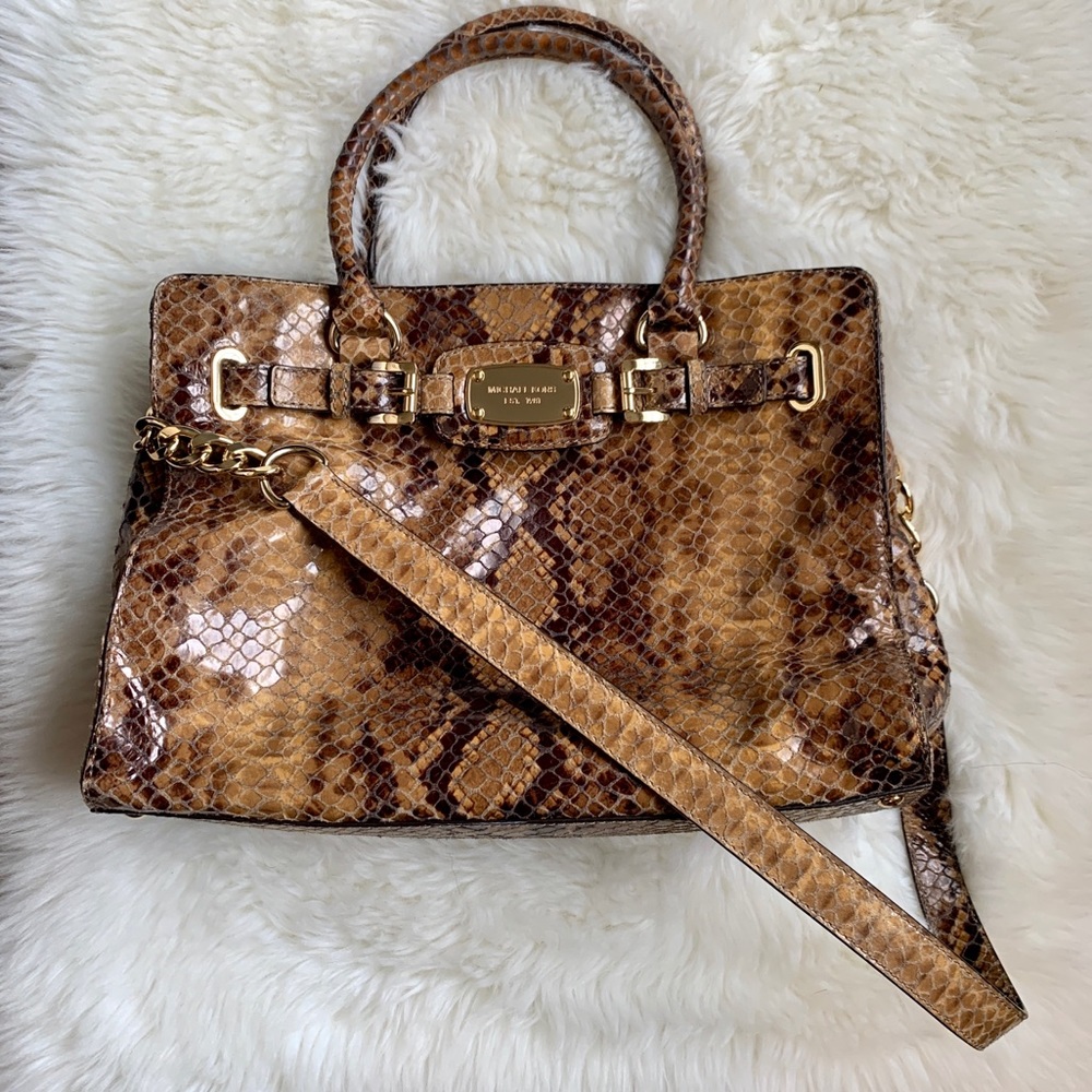 Michael Kors Hamilton Python Satchel - image 3
